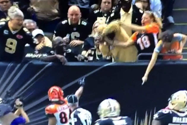fa063caaab20949b6e7886008fe3f62f_crop_north-1 My Ball!: Saints Fan Rips Ball Away from Bengals Fan Who Had It Thrown to Her (Video) 
