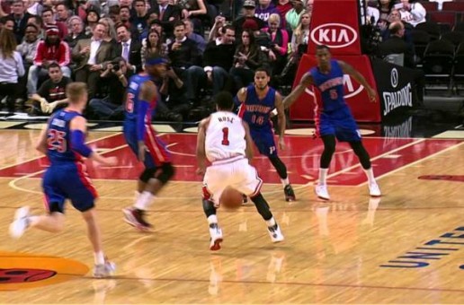 Derrick Rose Crosses Over Josh Smith & Hits Pau Gasol With A Nice Assist (Video)