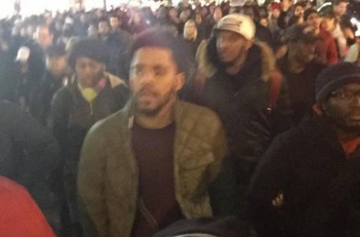 J Cole Joins Eric Garner’s “I Can’t Breathe” Peaceful Protesters In NYC (Photo)