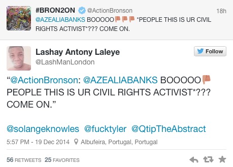 Screenshot-2014-12-20-11.05.50 Q-Tip & Solange Questioned Action Bronson "Civil Rights Activist" & "You People" Tweet To Azealia Banks  