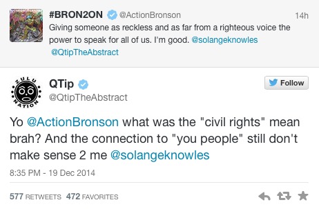 Screenshot-2014-12-20-11.06.072 Q-Tip & Solange Questioned Action Bronson "Civil Rights Activist" & "You People" Tweet To Azealia Banks  