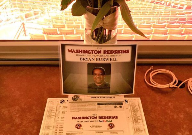 bryan-burwell-open-seat-12072014 The Washington Redskins Honor Sports Writer Bryan Burwell With Empy Seat & Flowers In Press Box (Photos)  