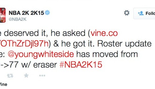 Earned Stripes: NBA2K15 Updates Miami Heat Big Man Hassan Whiteside’s Overall Rating From 59-77