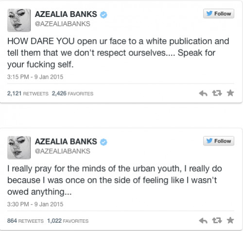 Screen-Shot-2015-01-11-at-3.45.05-AM-500x476-1 Azealia Banks Throws Shade At Kendrick Lamar & Engages In Twitter Beef With Lupe Fiasco  