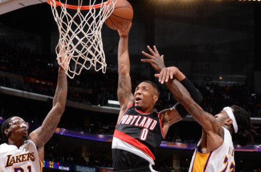 Damian Lillard Slams Home the Sweet Lob As The Blazers Defeat The Lakers (106-94)