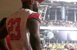 Lebron James Attends The CFB National Championship In A Custom Ohio State Buckeyes Jersey (Photos)