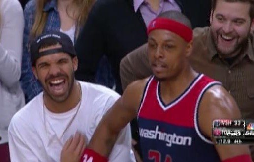 Paul Pierce Shoves Drake During Wizards vs Raptors Game (Video)