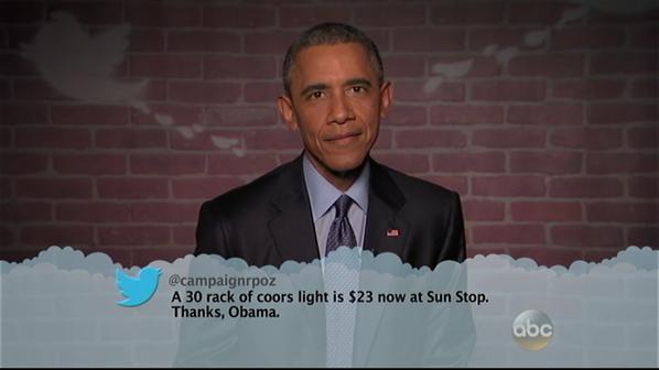 B__OYEBWQAAV-zW President Obama Talks Kanye West, Ferguson, Reads Mean Tweets & More On ‘Jimmy Kimmel Live!’ (Video)  