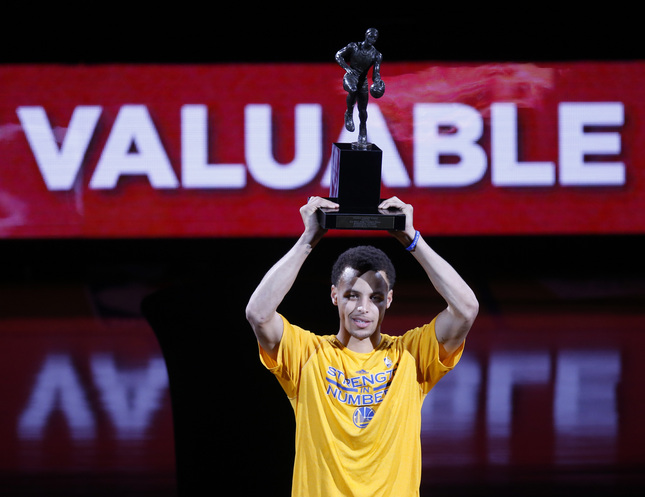 20150505__curry05061 Warriors, Come Out & Play: Stephen Curry Accepts His 2014-15 MVP Trophy (Video)  