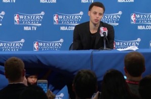 Stephen Curry’s Daughter Riley Joins Him Post Game & Steals The Hearts Of Many (Video)