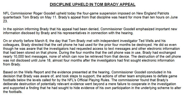 Tom-Brady-1 Dreams Deflated: NFL Upholds Tom Brady's 4 Game Suspension; Reports Claim Brady Destroyed His Cell Phone  