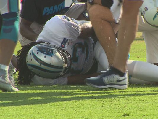 635756063564427405-Still0819-00002 Gone Too Soon: Panthers WR Kelvin Benjamin Will Miss 2015 NFL Season With Torn ACL In Left Knee  