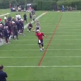 brady Tom Brady Makes A Nice One Handed Touchdown Catch During Patriots Training Camp (Video)  