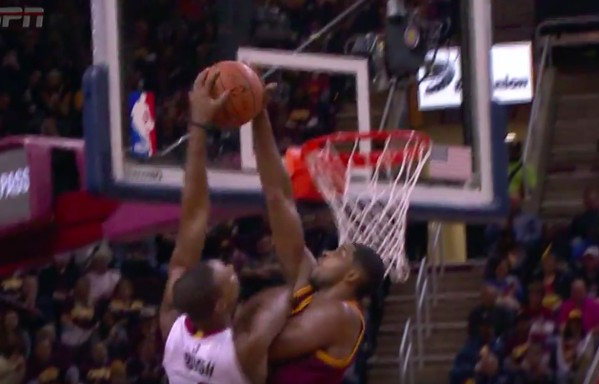 CSn-WEIUkAEFqb--1 No,No,No: Cleveland Cavs Big Man Tristan Thompson Denies Miami Heat Star Chris Bosh at the Rim (Video)  