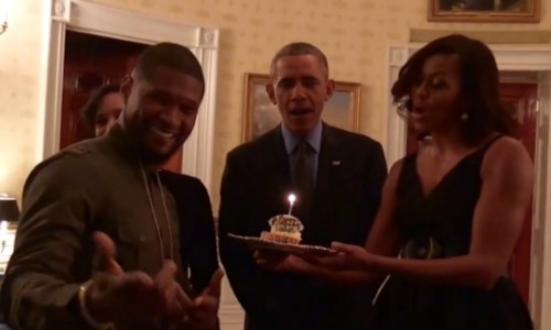 usher-president-birthday-500x300 Barack & Michelle Obama Sing Happy Birthday to Usher! (Video)  