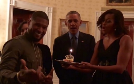 Barack & Michelle Obama Sing Happy Birthday to Usher! (Video)