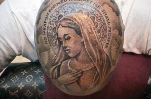 YG Gets Huge Virgin Mary Tattoo On His Head!