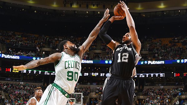 Aldridge San Antonio Spurs Big Free Agent Pickup LaMarcus Aldridge Drops 24 and Grabs 14 Boards Against the Boston Celtics (Video)  