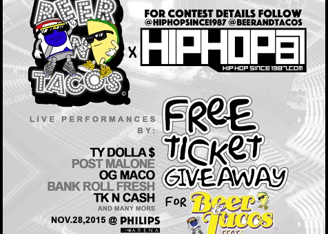 Win Tickets To See Ty Dolla $ign, Post Malone, OG Maco, Bankroll Fresh & More Perform Live In Atlanta at the “Beer & Tacos Thanksgiving Reunion (November 28th)