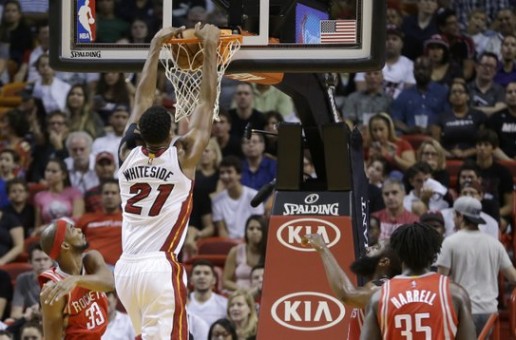 Miami Heat Center Hassan Whiteside Has a Monster Night Putting Up 25 Points & 15 Boards Against Houston
