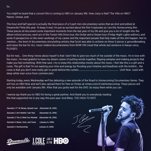 cole-letter-500x500 J. Cole: Road to Homecoming (Episode 1) (Video)  
