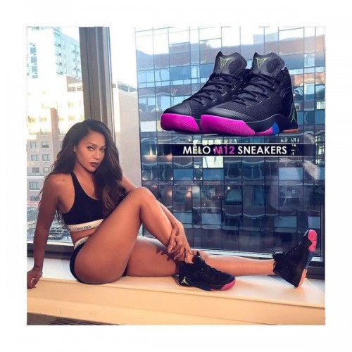 CYI7KG6WQAA_Y2z-500x500 Stand By Your Man: Lala Anthony Flaunts Her Husband Carmelo Anthony's Air Jordan "Melo M12" (Photos)  