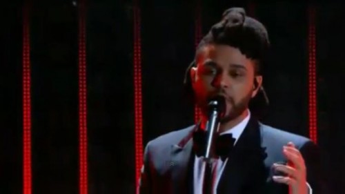 the-weeknd-grammy-performance-500x281 The Weeknd Performs "Can't Feel My Face" & "In The Night" At 58th Annual Grammy Awards! (Video)  
