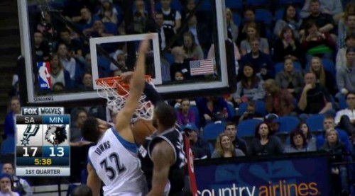 CdEjVgqUMAAxlpn-500x277 LaMarcus Aldridge Welcomes Karl-Anthony Towns To The NBA With This Nasty Dunk (Video)  