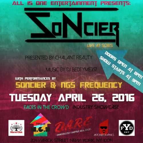 soncier-500x500 Soncier To Perform At SOB's For "Faces In The Crowd"  