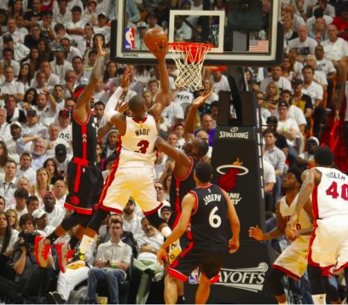 wade-500x438 The Heat Is On: Dwyane Wade Drops 30 Points To Tie The Series (2-2) Against the Toronto Raptors (Video)  