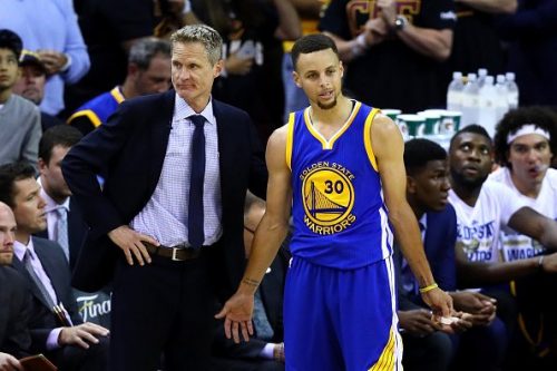 ClKiNcEWIAA5DOe-500x333 Steve Kerr (Criticizing Officials) & Steph Curry (Tossing Mouthpiece) Have Both Been Fined $25,000 By The NBA  