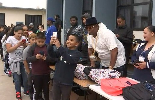 E-40 Donated $25,000 Worth of Backpacks & School Supplies to Vallejo School in California