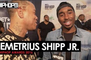 Demetrius Shipp Talks ‘All Eyez On Me’, Playing Tupac Shakur & More on the 2016 BET Hip Hop Awards Green Carpet with HHS1987 (Video)