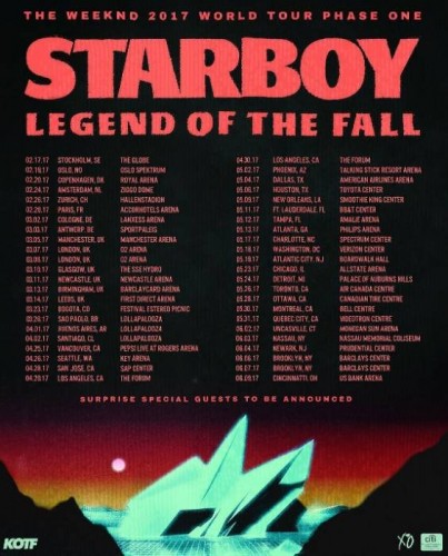 starboydates-403x500 The Weeknd Announces "Legend Of The Fall" Tour + Dates  