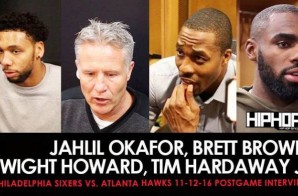 Jahlil Okafor, Brett Brown, Dwight Howard, Thabo Sefolosha, Tim Hardaway Jr.  (Philadelphia Sixers vs. Atlanta Hawks 11-12-16 Postgame Interviews)