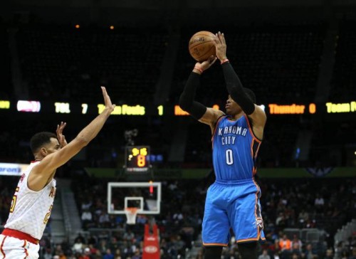 Russ-1-500x364 Chasing History: OKC Thunder Star Russell Westbrook Gets His 6th Straight Triple-Double In a Win vs. the Hawks (Video)  