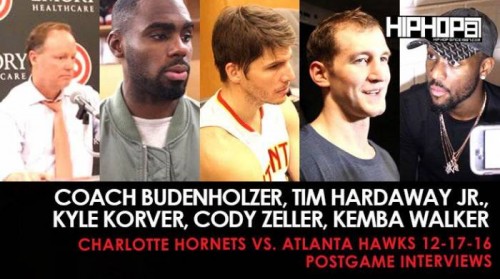 hawks-hornets-500x279 Coach Budenholzer, Tim Hardaway Jr., Kyle Korver, Cody Zeller, Kemba Walker (Charlotte Hornets vs. Atlanta Hawks 12-17-16 Postgame Interviews)  