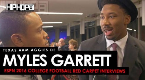 myles-500x279 Texas A&M Aggies DE Myles Garrett Talks the Chuck Bednarik Award, Playing In The SEC & More at the ESPN 2016 College Football Awards Red Carpet (Video)  