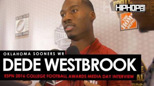 westbrook-500x279 Oklahoma Sooners WR Dede Westbrook Talks Facing Auburn In The Sugar Bowl, The Heisman Trophy & More at the ESPN 2016 College Football Awards Media Day (Video)  