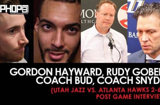 Gordon Hayward, Rudy Gobert, Coach Bud, Coach Snyder (Utah Jazz vs. Atlanta Hawks 2-6-17 Post Game Interviews)