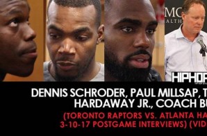 NBA: Dennis Schroder, Paul Millsap, Tim Hardaway Jr., Coach Bud (Toronto Raptors vs. Atlanta Hawks 3-10-17 Postgame Interviews) (Video)