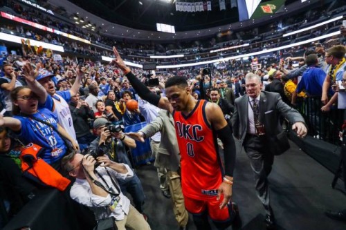 C9A8U8hVwAAV21Z-500x333 Above The Rim: OKC Thunder Star Russell Westbrook Scores 50 Points & Makes History With 42 Single Season Triple-Doubles (Video)  