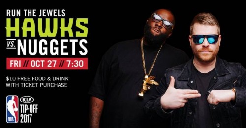 DK6N2AOUMAA5Ypl-500x261 The Atlanta Hawks Will Open the 2017-18 Season with a Special Run the Jewels Concert on Oct. 27  