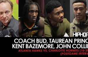 Coach Bud, Taurean Prince, Kent Bazemore, John Collins (Atlanta Hawks vs. Charlotte Hornets) (10-20-17) (Postgame Interviews)