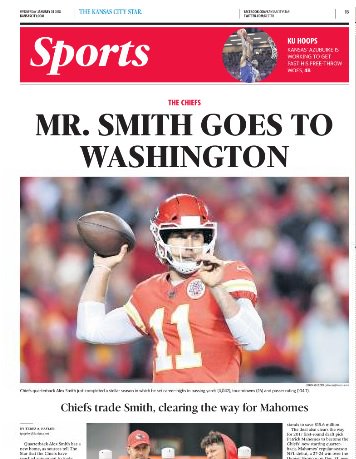 alex-2 DC Bound: The Chiefs Have Traded Alex Smith To Washington; Washington Signs Smith To a 4-year Extension Worth $94M  