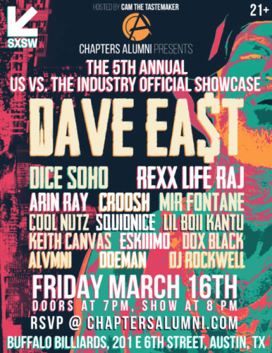 image1-386x500 Chapters Alumni Announce Their 5th Annual 'Us vs The Industry' SXSW Showcase feat. Dave East, Dice SoHo, Squidnice & More!  