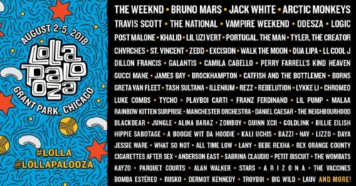 lollapalooza-680x356-500x262 The Weeknd & Bruno Mars Set To Headline Lollapalooza 2018!  