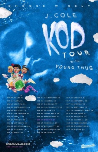kod-tour-324x500 J. Cole Is Hitting The Road With Young Thug For The K.O.D. Tour!  