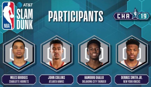 slam-dunk--500x289 Atlanta’s John Collins to Join Miles Bridges, Hamidou Diallo and Dennis Smith Jr. in 2019 AT&T Slam Dunk Contest  