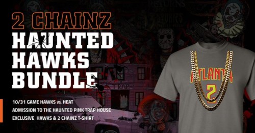 EHLSr-XYAIyIwA-500x261 Trick or Get Treated: The Atlanta Hawks Announce Collaboration With Grammy® Award-Winning Rapper For The "2 Chainz Haunted Hawks Bundle  